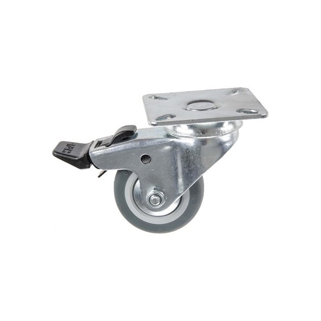 Roulette-TPE-50- mm-pivotante- avec-frein-et- pare-fils-TR803