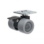 Roulette-double-PP-35mm-sur-platine-avec-frein-TR661