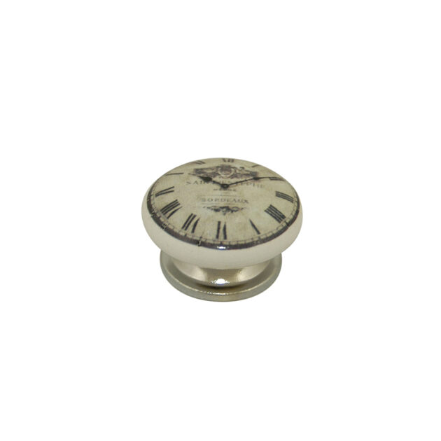 bouton-rond-porcelaine-horloge-grise-base-metal-B0479