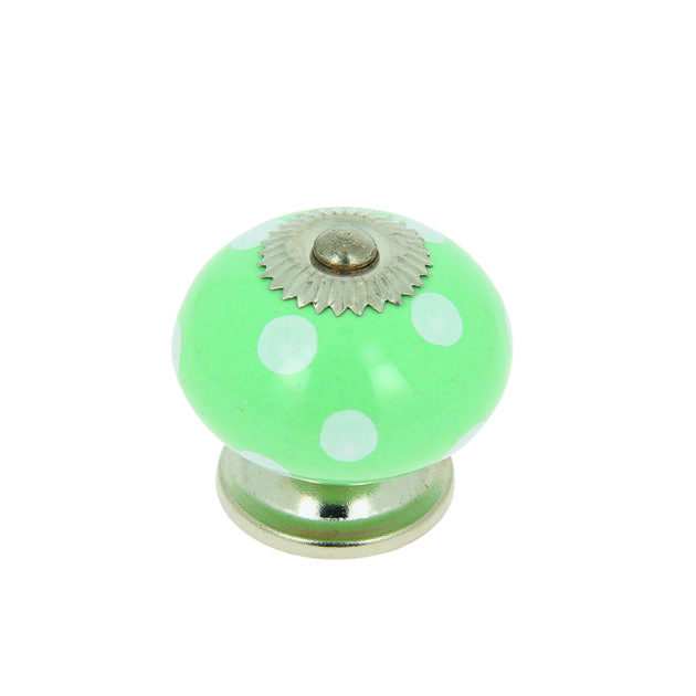 bouton-rond-porcelaine-vert-pois-blanc-B0401-8