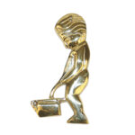 Pictogramme toilette garçon laiton poli verni